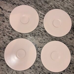 4 Sasaki Matte Pink Colorstone Saucers, 5 7/8”